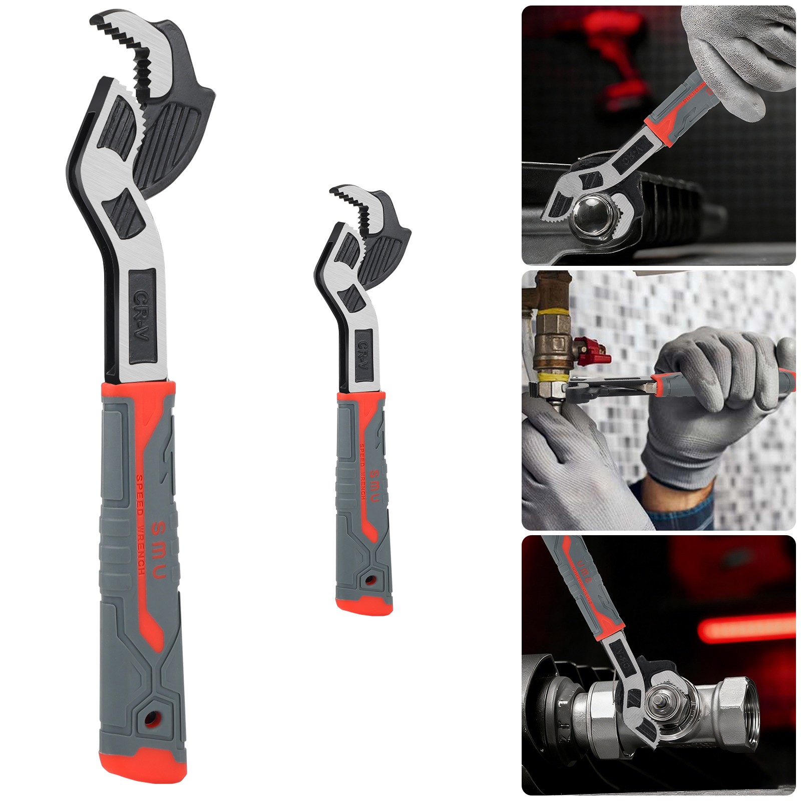 2x Self-locking Pipe Wrench 6"10" Multi-function Plumber Wrench for 7-35mm Pipes gallery
