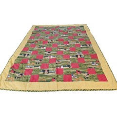Farmhouse Patchwork Quilt 41×50 Multicolor Excellent Rustic Barn