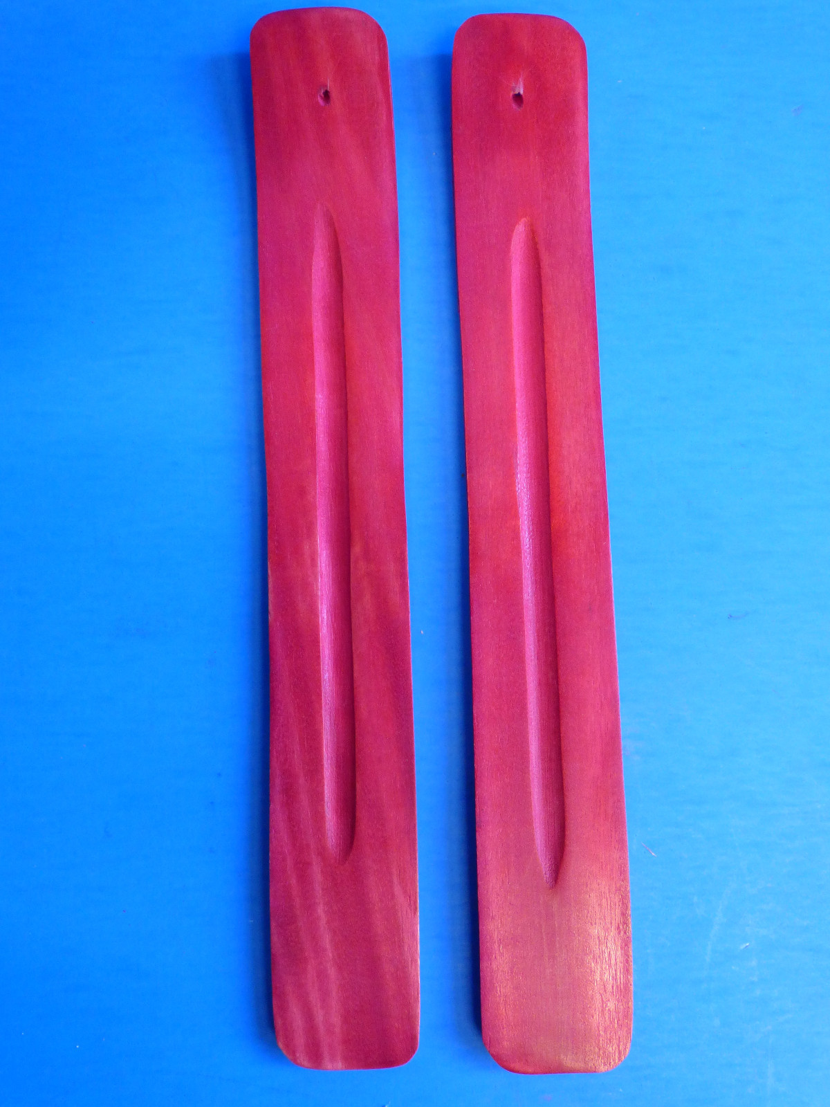 2pc Set 10 INCH Wood Stick Incense Burner Ash Catcher Holder RED FREE SHIP NEW gallery