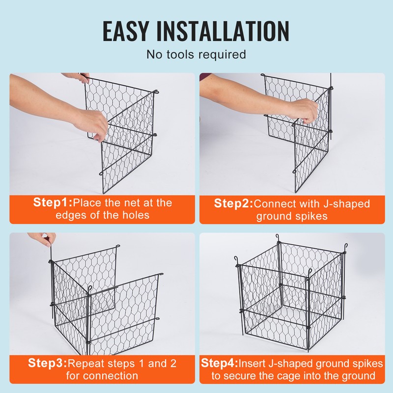 4 Pack Plant Protector from Animals 13.4'' x 13.4'' Metal Plant Cage gallery