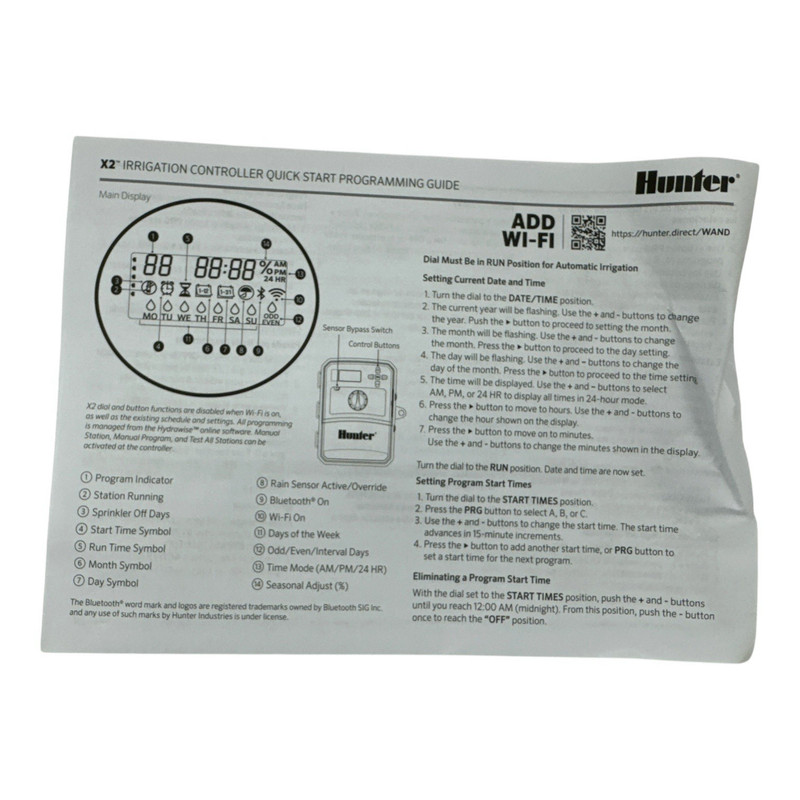 Hunter X2 Outdoor Irrigation Controller 4 Zone WiFi Capable X2-400 (OB) gallery