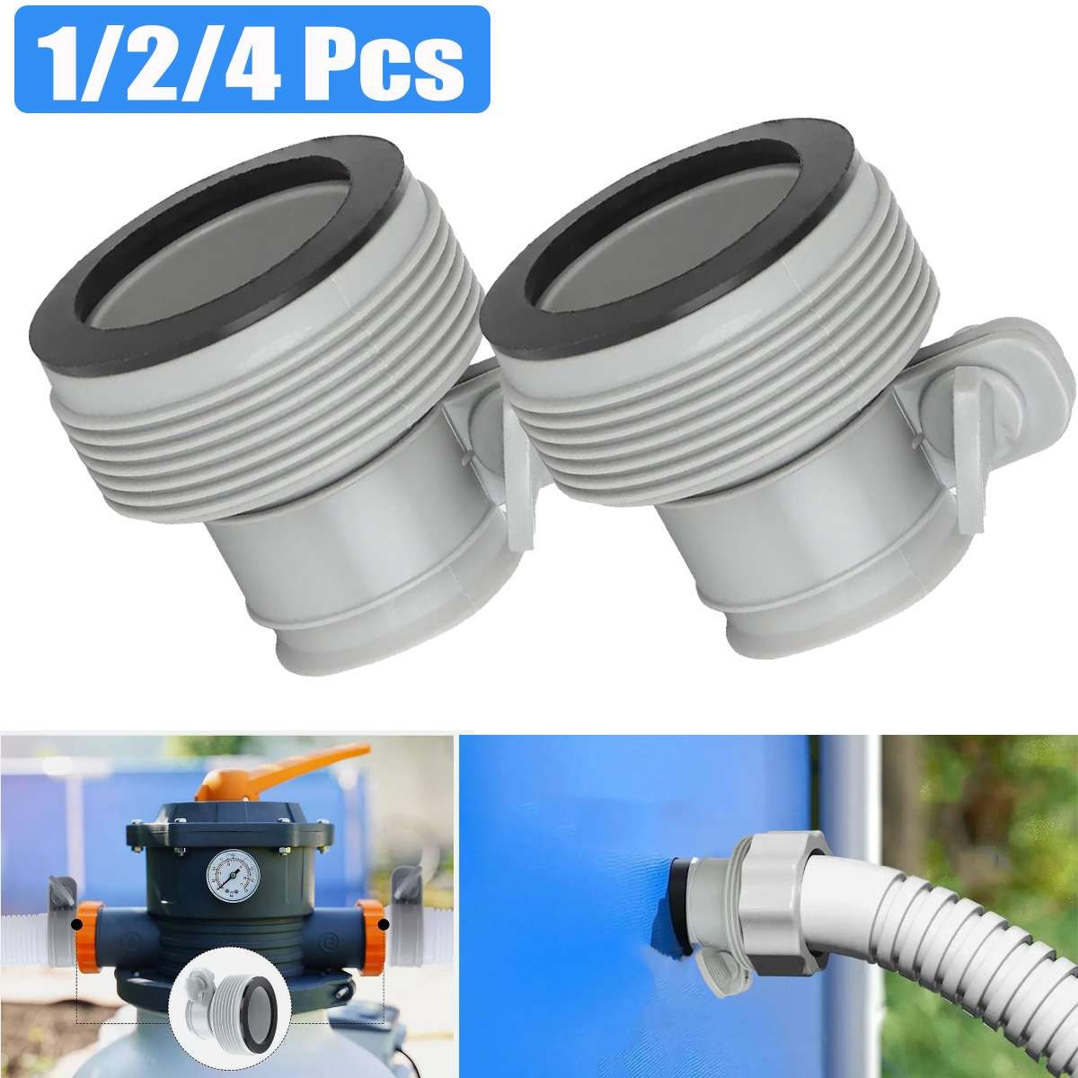 1/2/4PCS For Intex Replacement Hose Adapter Pool Filter Pump Conversion Fitting gallery
