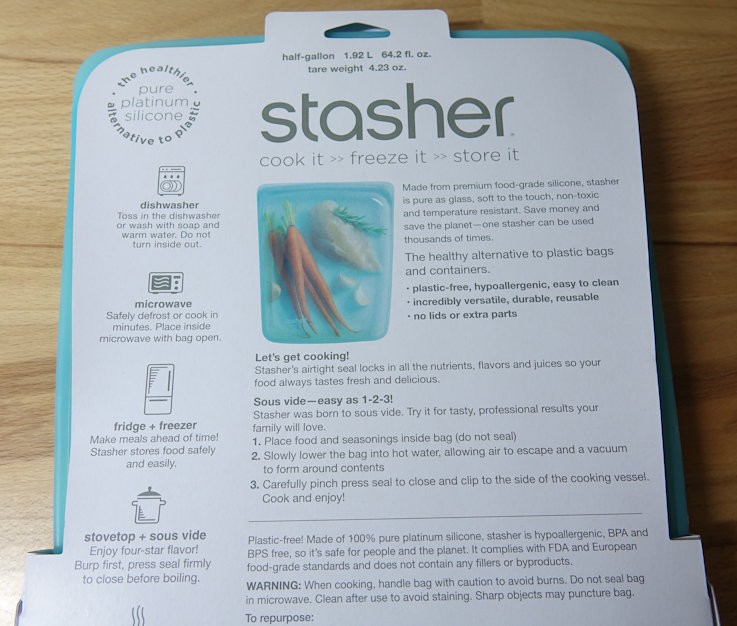 Stasher 3 Half 1/2 Gallon Reusable Silicone Storage Bags Plastic Free Aqua NEW gallery