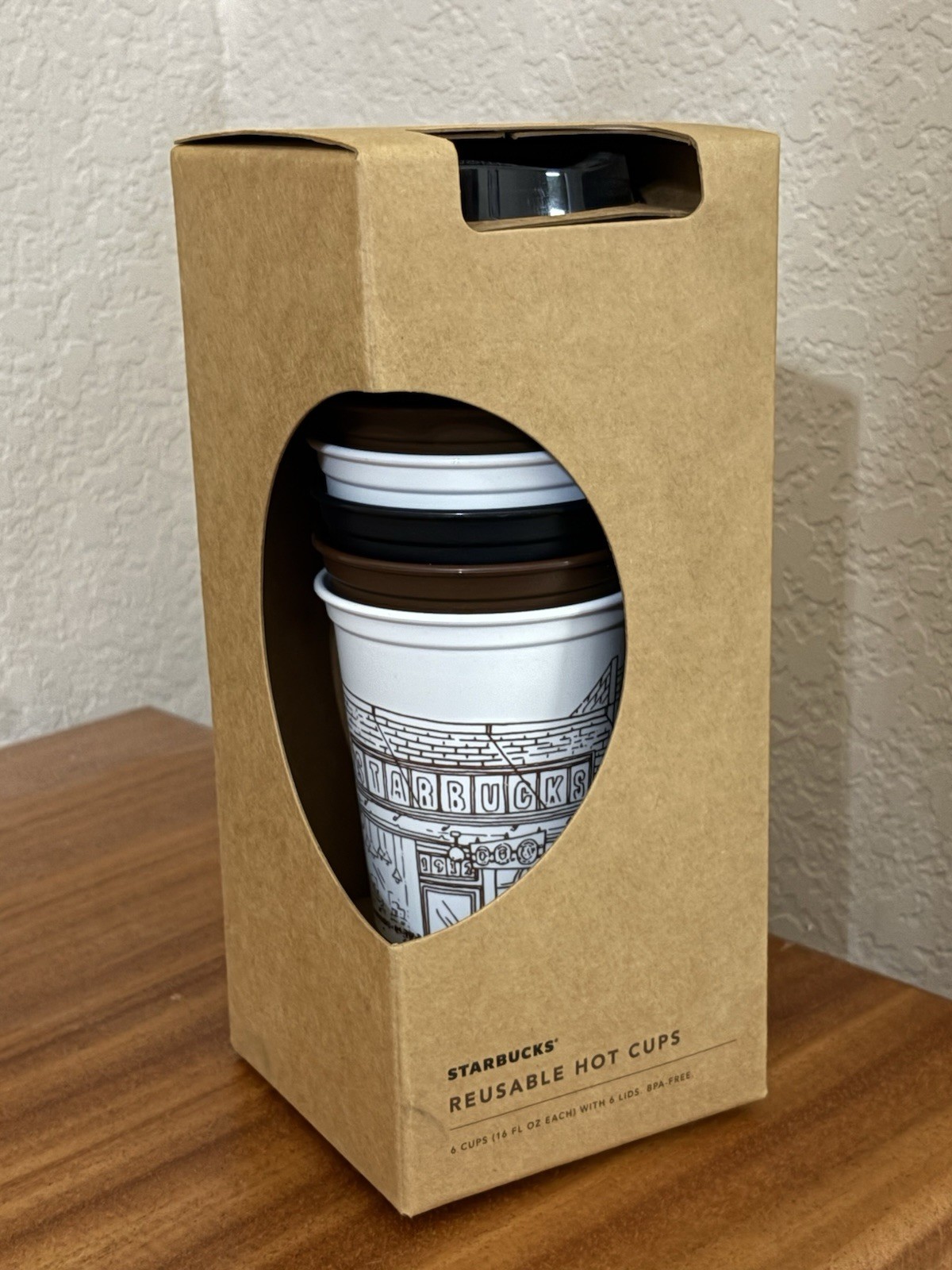 Starbucks The First Store PIKE PLACE Reusable Hot Cup Set/6 Cups gallery