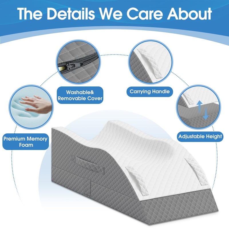 Tranquilrelax Elevation Pillows For Leg After Surgery Memory Foam Adjustable gallery