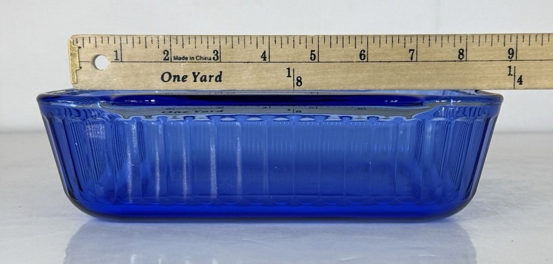 Pyrex Cobalt Blue 2 Qt 2 L Square Casserole Baking Dish 8x8x2 Ribbed Scalloped gallery