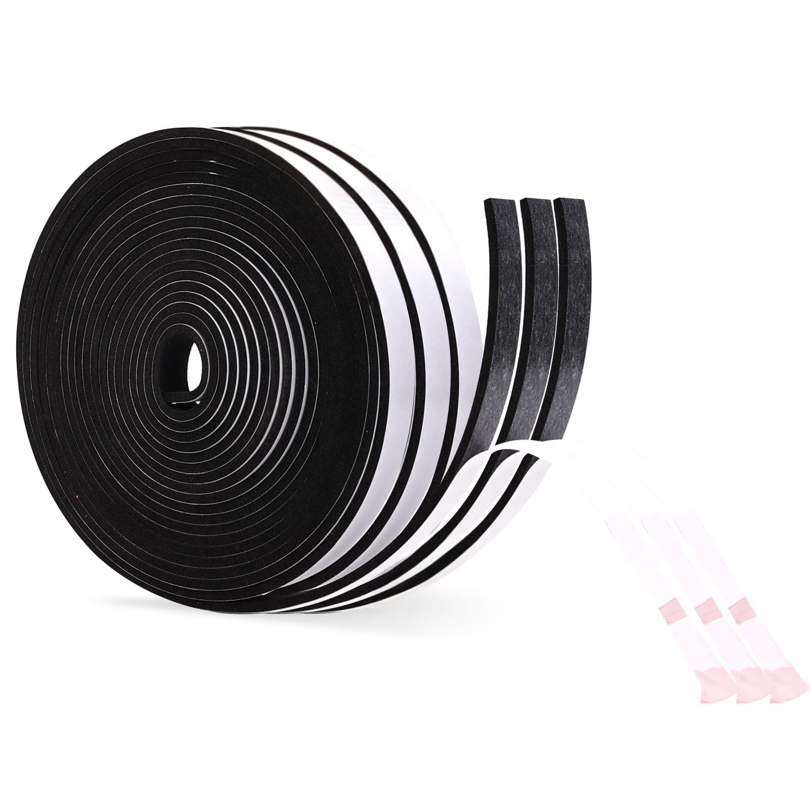 Closed Cell Foam Tape Weather Stripping Single Sided Black 1/2 x 1/8 Inch 50 Fee gallery