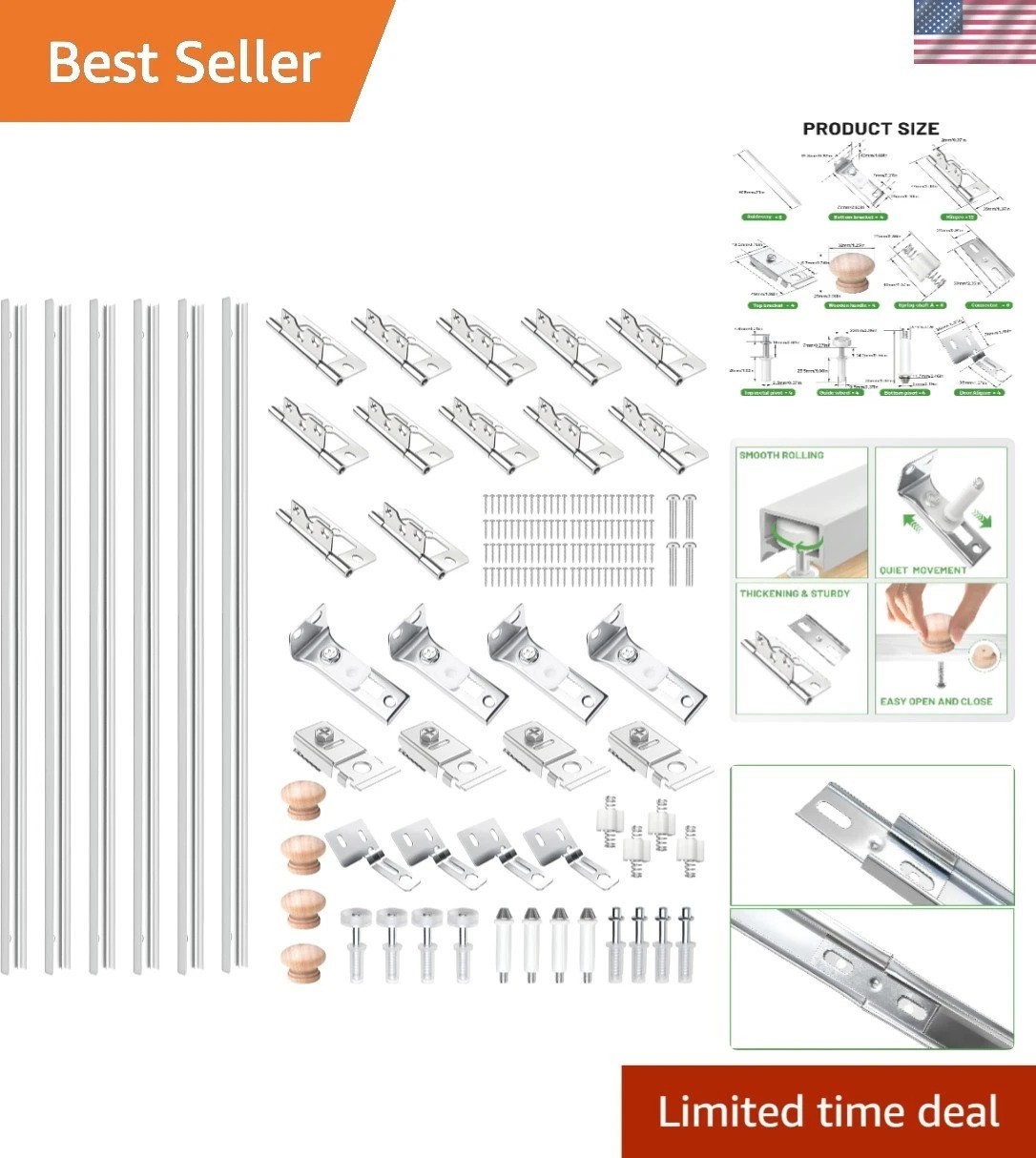 120in Bi-Folding Door Hardware Kit | Full Accessories for Quick Repairs gallery