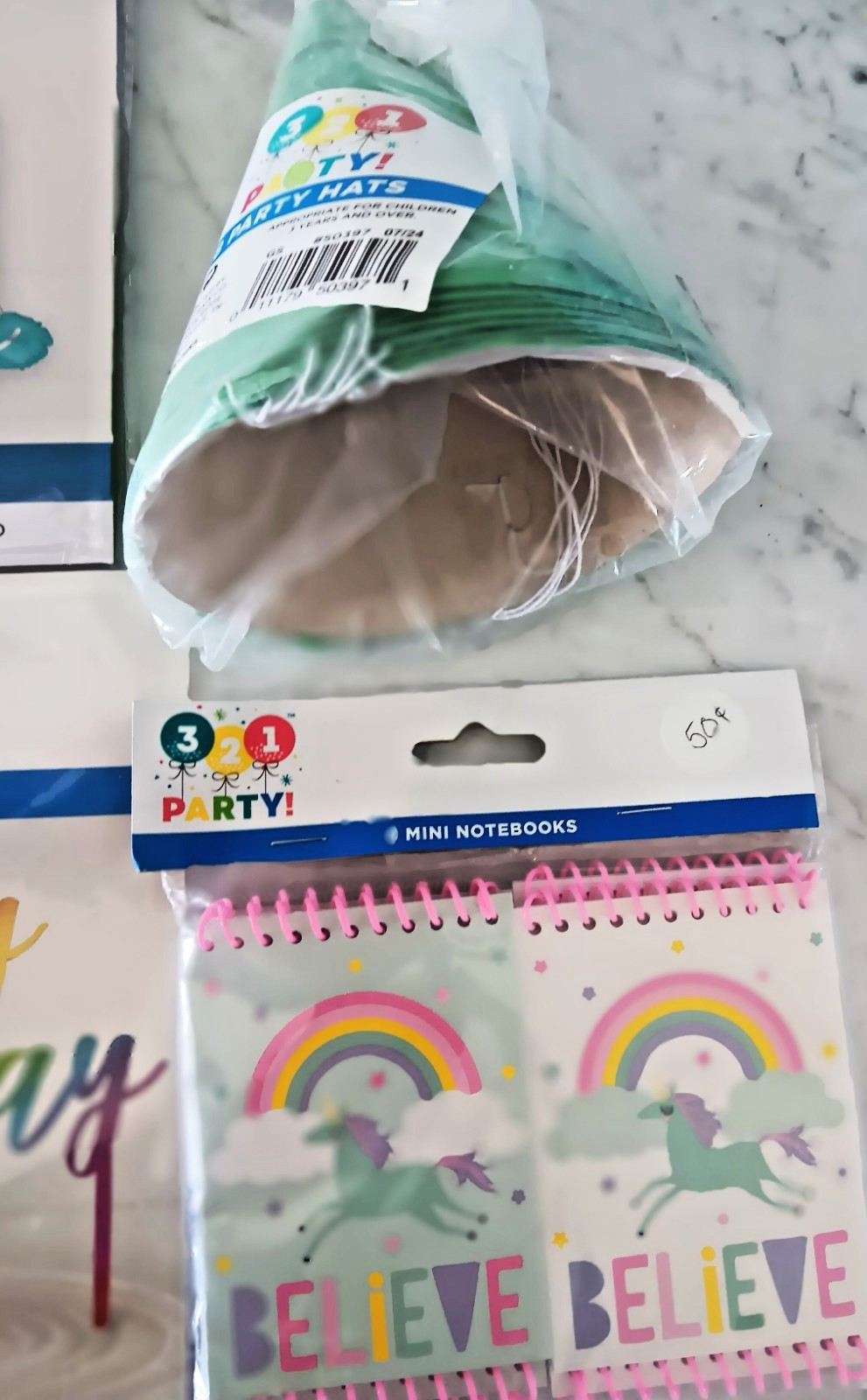 NEW 321 Party! Birthday Balloons LED CAKE TOPPER, HATS, NOTE BOOKS gallery