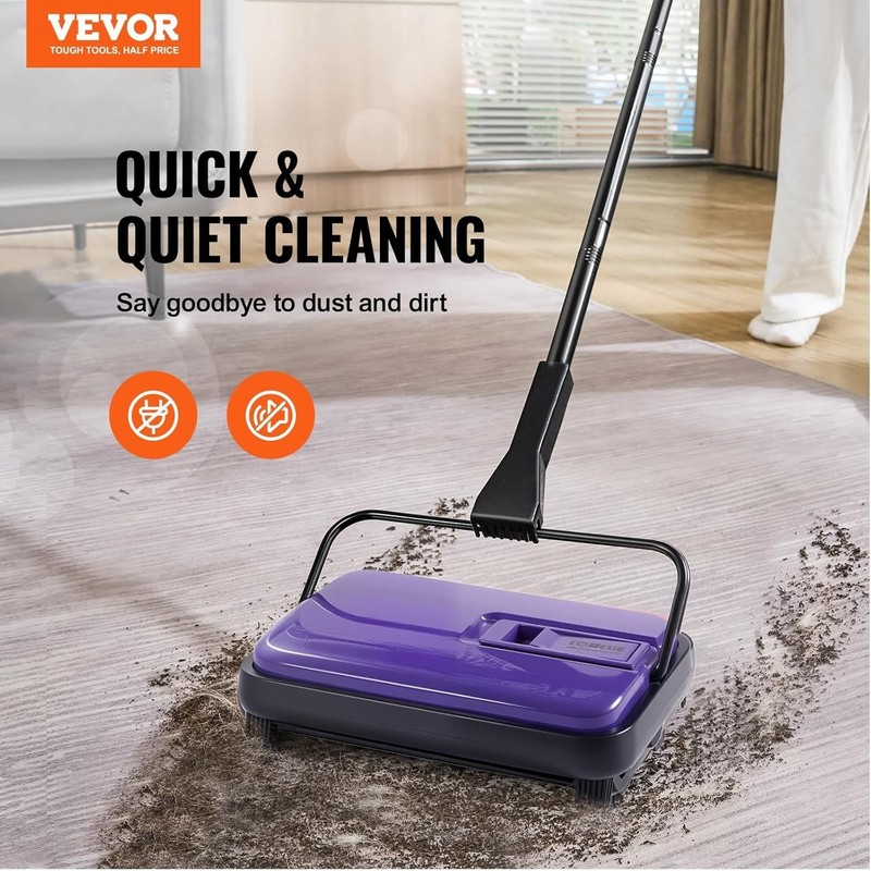 Lightweight Floor Sweeper - Easy to Empty, 6.7 Inch for Hard Floors & Carpets gallery