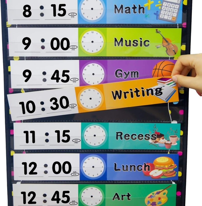 Daily Schedule Pocket Chart Educational Pocket Chart for Classroom Office Hom... gallery