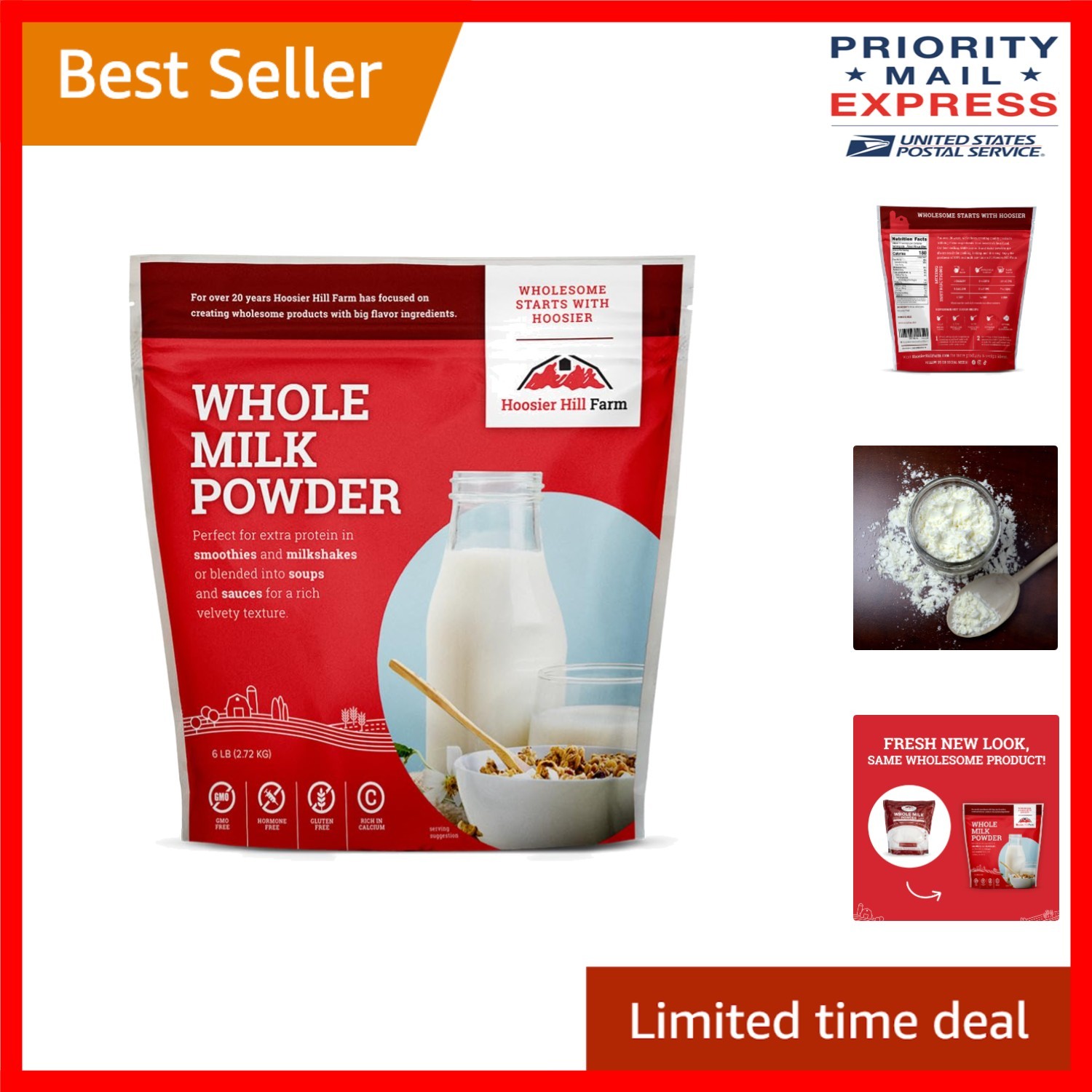 Whole Milk Powder 96oz Pack - 100% Pure, Non-Instant, Versatile Ingredient gallery