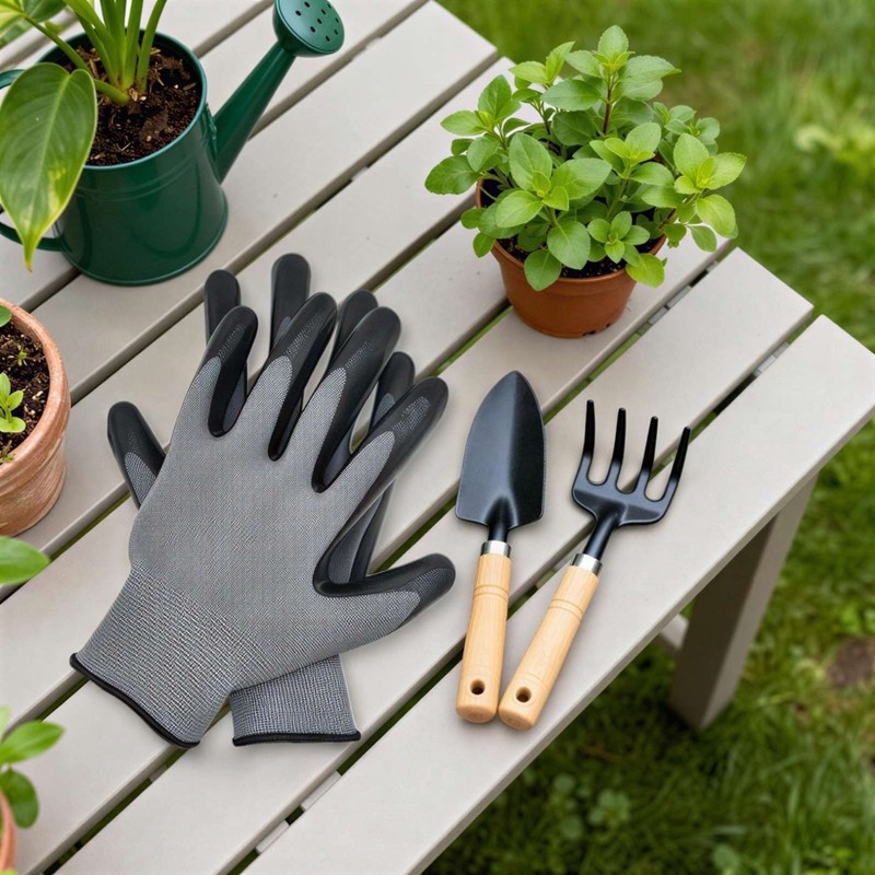 Construction / Garden Yard Gloves Nitrile Dipped AntiSlip Knit Wrist 3 pairs NEW gallery
