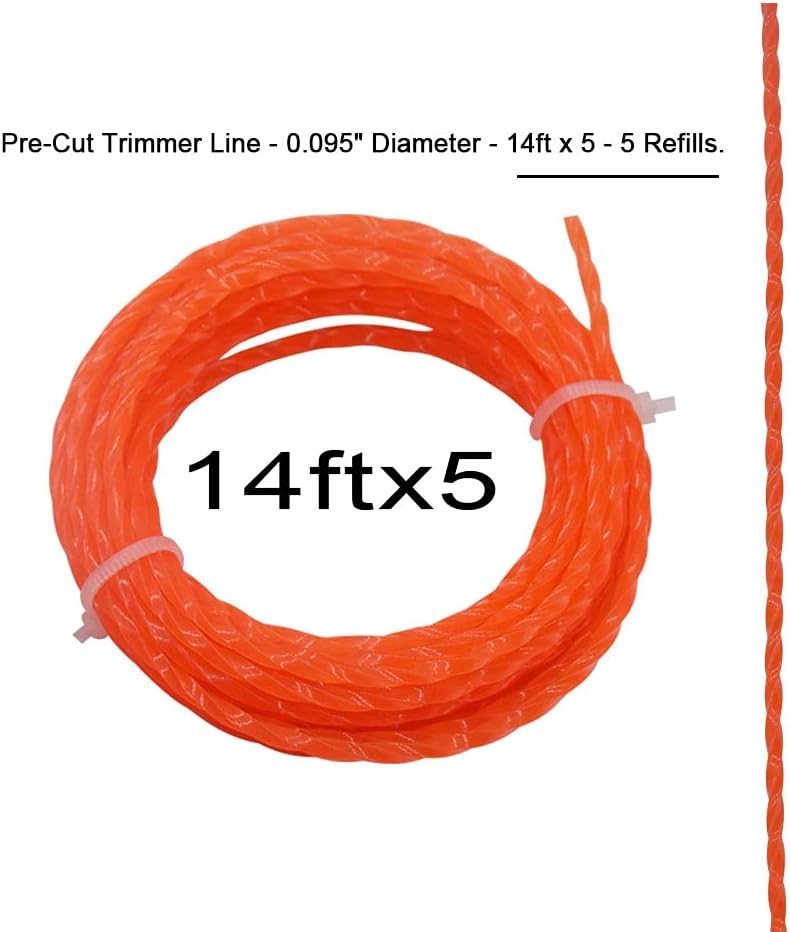 5 Pack AL2420P Pre-Cut 0.095-Inch Twisted Line Compatible with EGO 56-Volt 15-In gallery