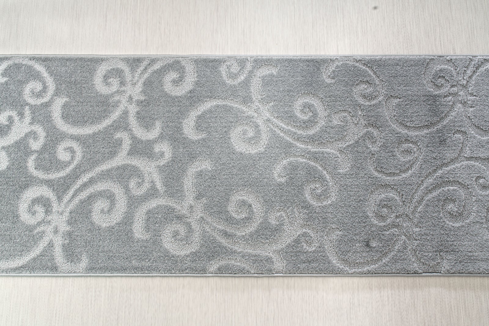 Custom Size Stair Hallway Entry Carpet Runner Rug Non Slip Backing, Scroll Grey gallery