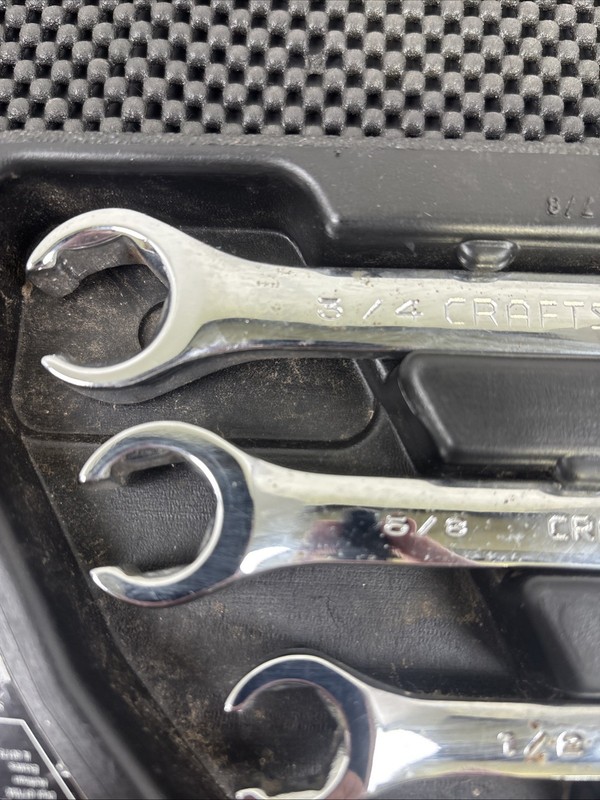 Craftsman 42012, 5pc Polished Flare Nut Wrench Set, SAE, 1/4 - 7/8, USA gallery