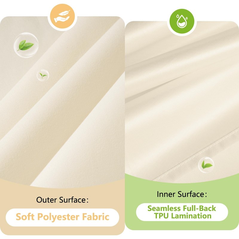 Waterproof Microfiber Shower Curtain Cream TPU Backed 2 Magnets 72x72 Inch gallery