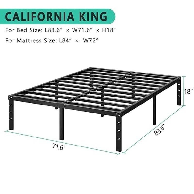 King Metal Platform Bed Frame Sturdy Support Easy Assembly Squeak Resistant New gallery