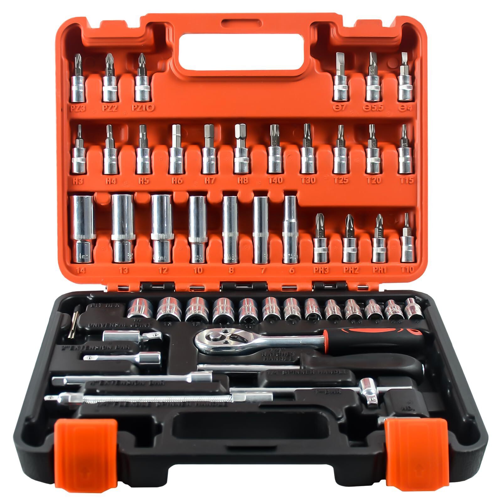 53-Piece Socket Wrench Set with 1/4-Inch Drive Ratchet & Toolbox gallery