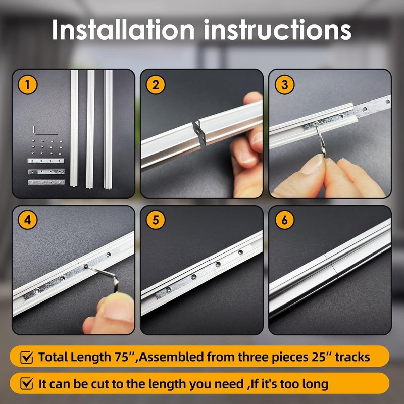 Sliding Screen Door Track, Replacement Bottom Track for Sliding Doors (75 inches gallery