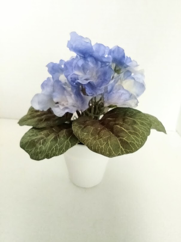 ARTIFICIAL 6" Miniature African Violet - BLUE gallery