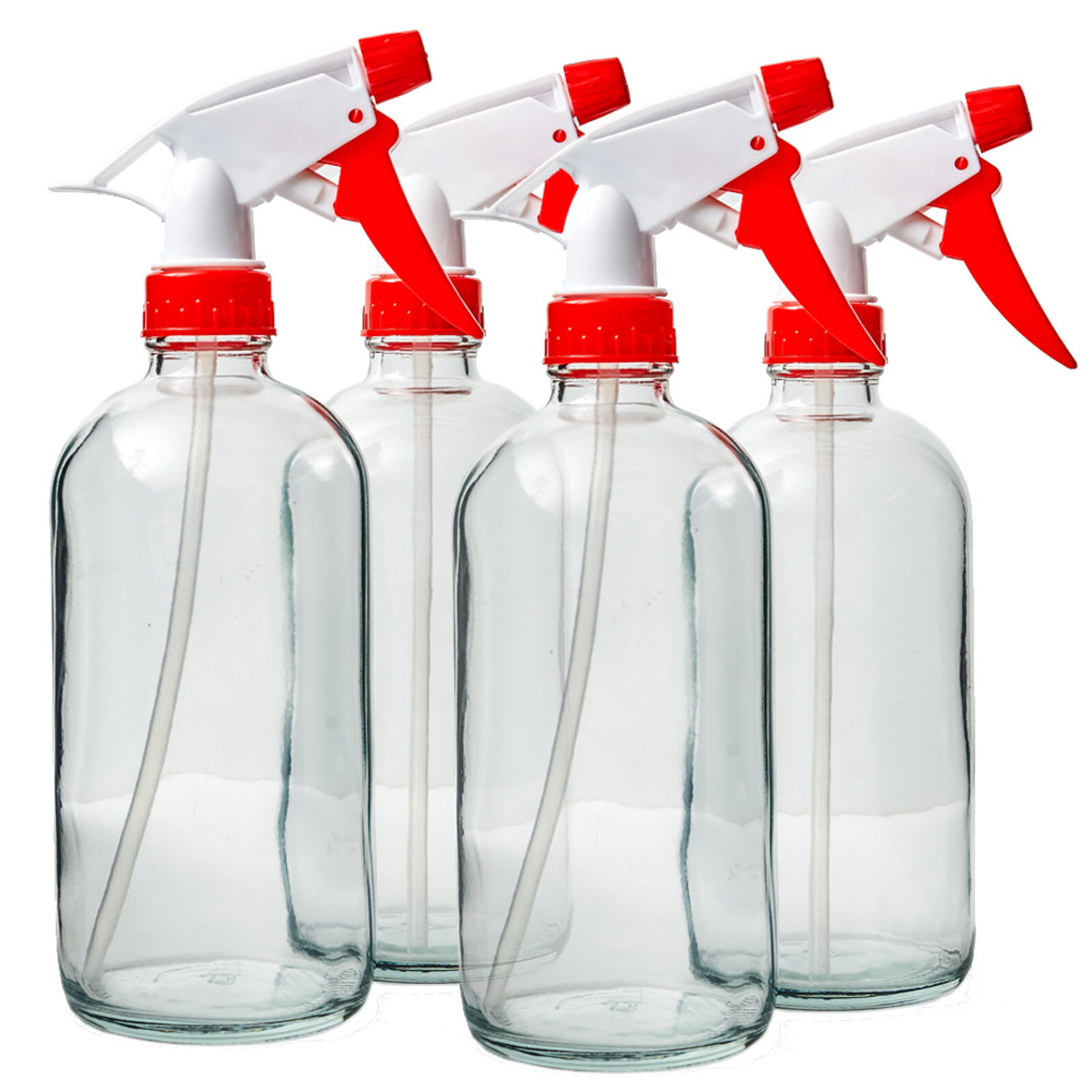 DMSOSTORE 8 oz. Glass Spray Bottles 4 Pack with Red Trigger Sprayer, Adjustable gallery