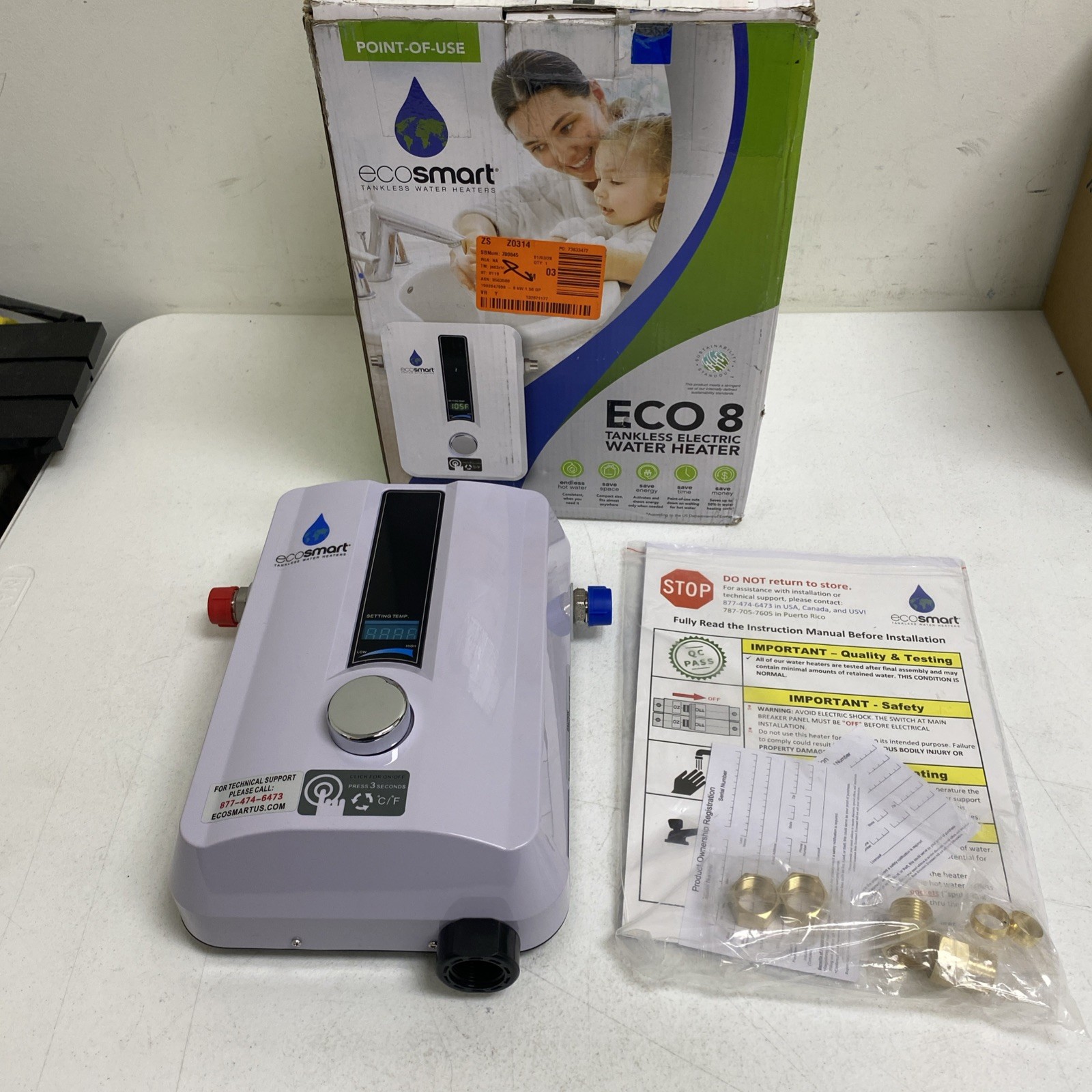 EcoSmart ECO 8 Tankless Electric Water Heater 8 kW 240V gallery