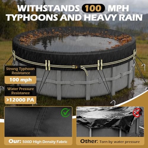 12 FT Round Pool Covers for Above Ground Pools, 500D Pool Solar Cover with gallery