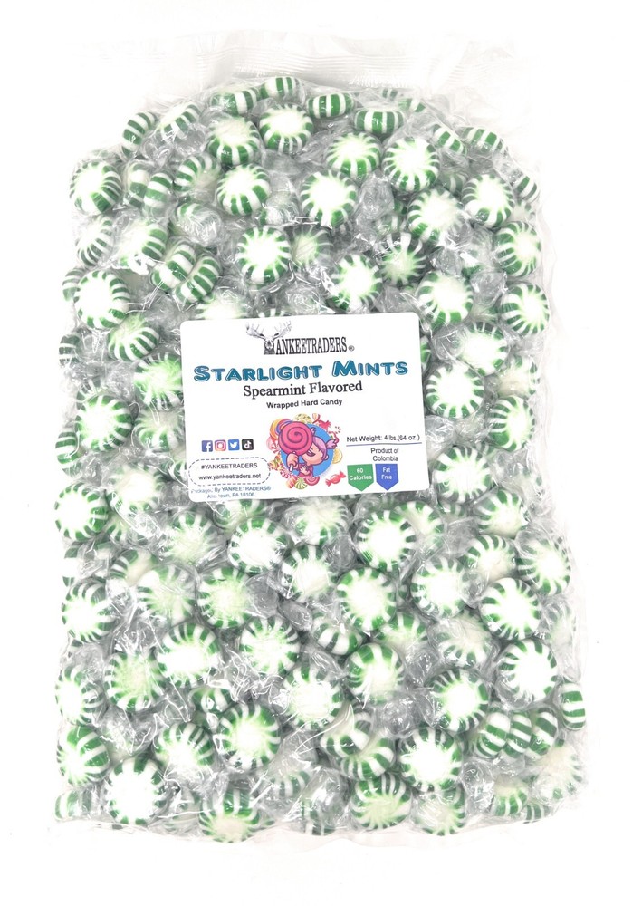 Spearmint Starlight Mints Wrapped Candy - 4 lbs. ~ YANKEETRADERS® ~FREE SHIPPING