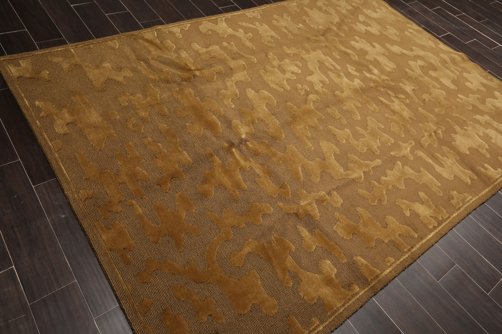 6'3" x 9' Hand Knotted Loop & Cut Pile Wool Tibetan Oriental Area Rug Brown gallery