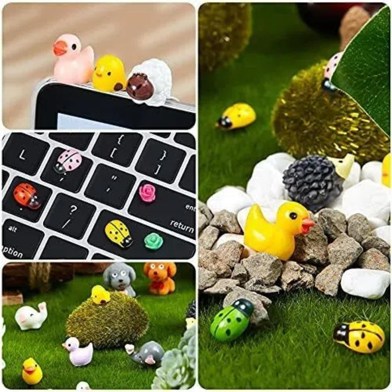 100 Pcs Mini Resin Animals Figures Tiny Resin Animals Bulk for Miniatures Fairy gallery