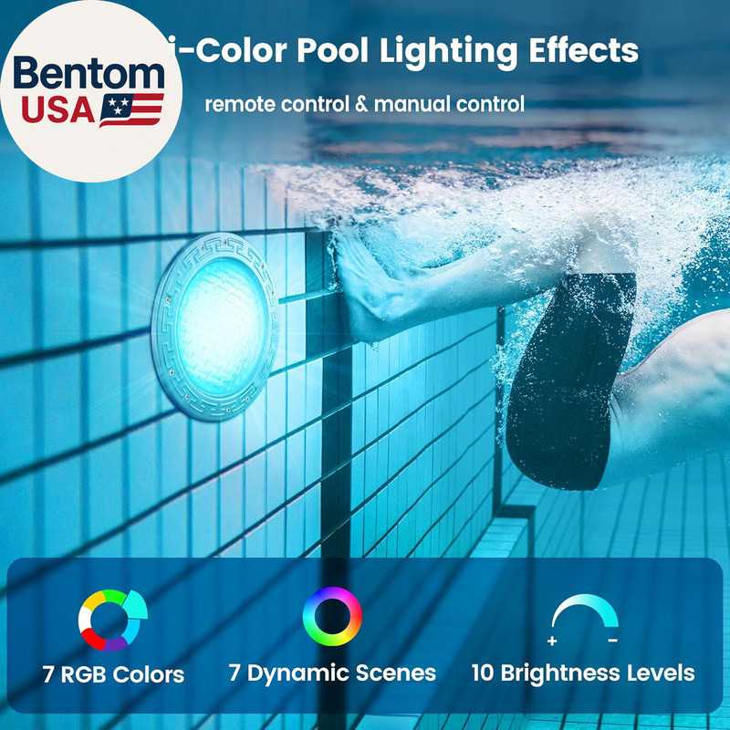 12V AC Pool Lights for Inground Pool, 10 Inch Color Changing LED Pool Light with gallery