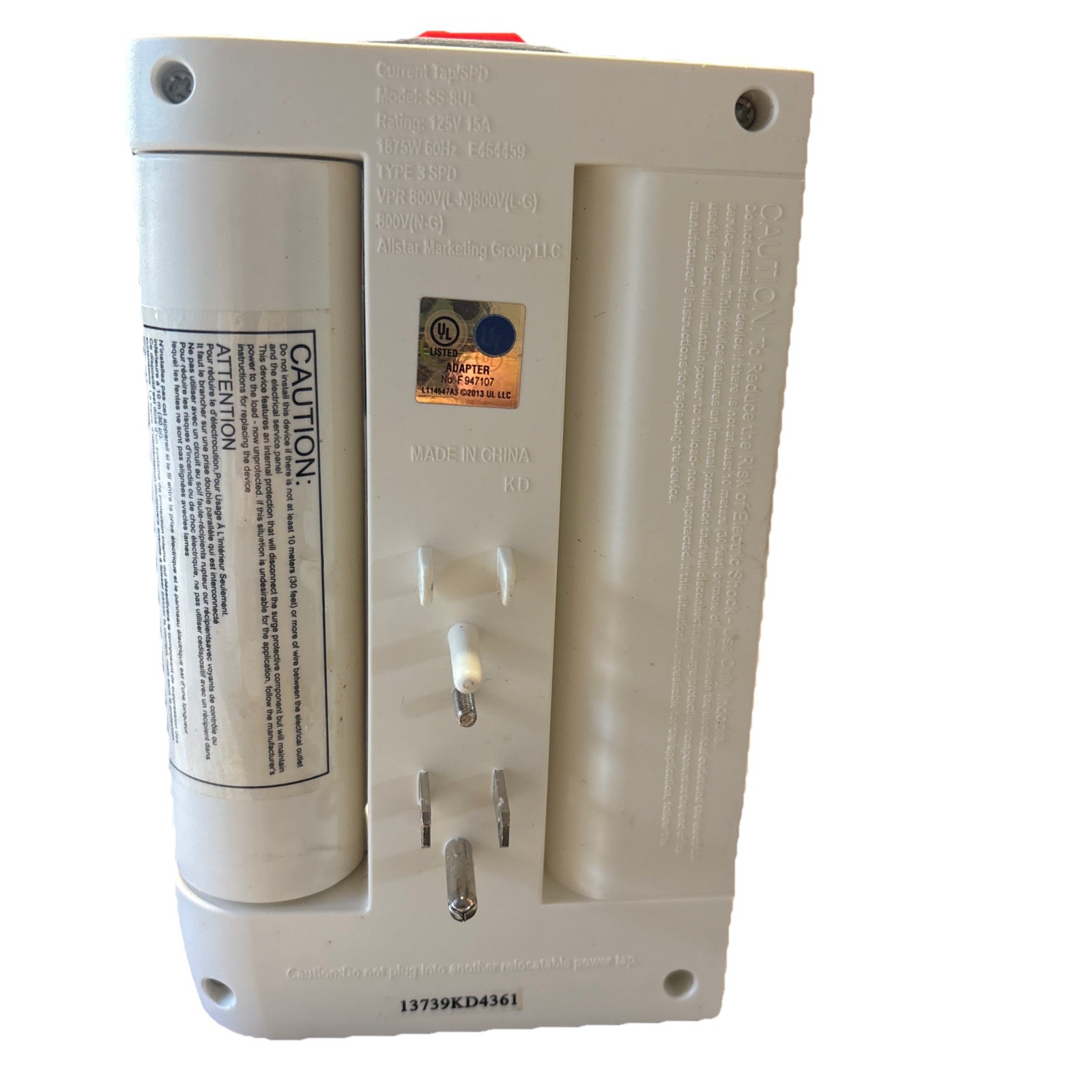 ELITE SIDE SOCKET 8 Plug /Outlet Expander Extender Preowned WHITE gallery
