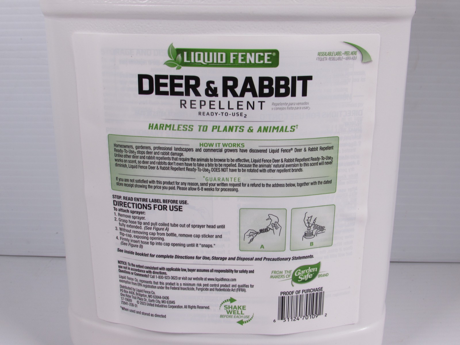 Liquid Fence Deer & Rabbit Repellent, Ready-to-Use – 128 fl. oz. (1 Gallon) gallery