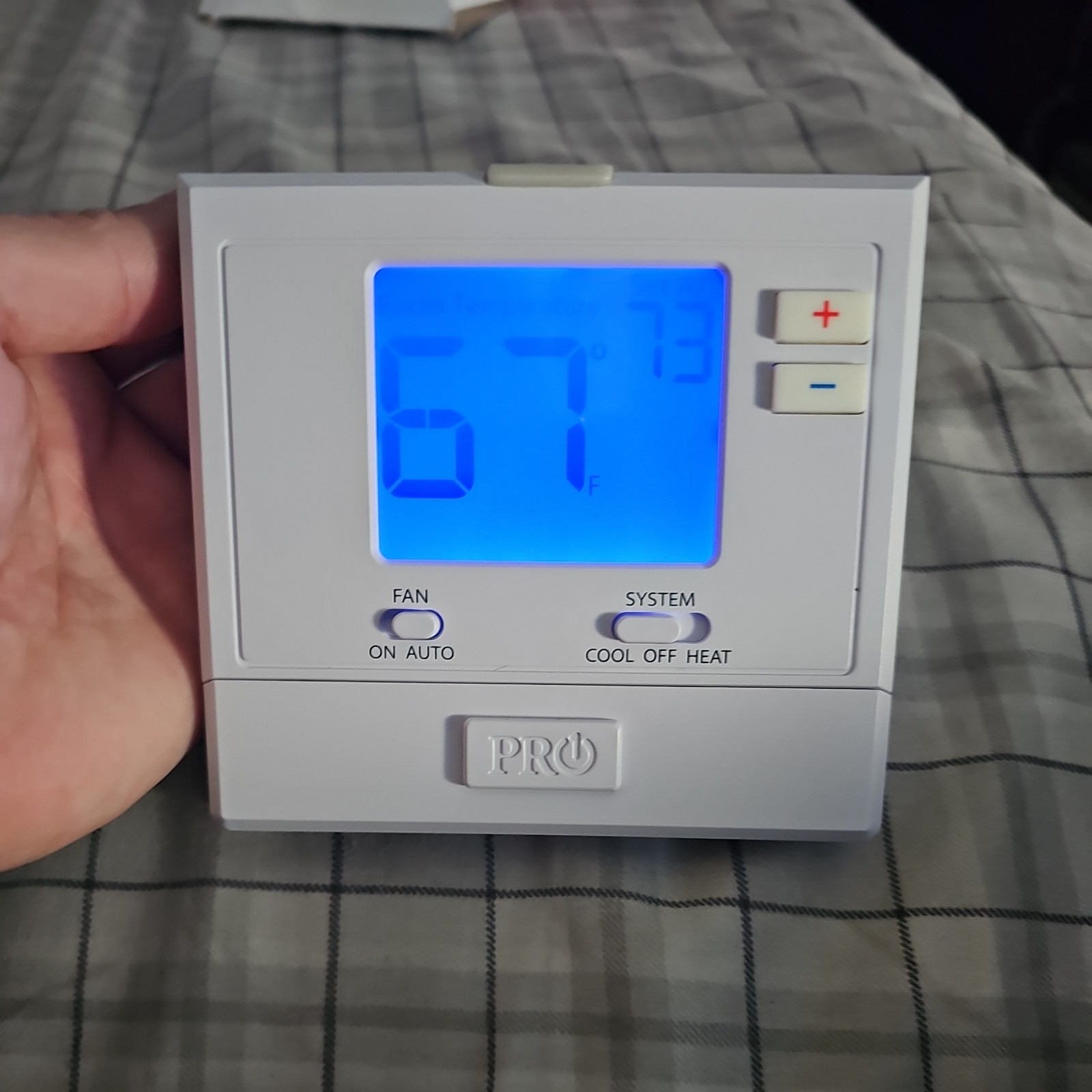 Pro1 T701 Digital Non-Programmable Thermostat - Blue Backlit Screen gallery