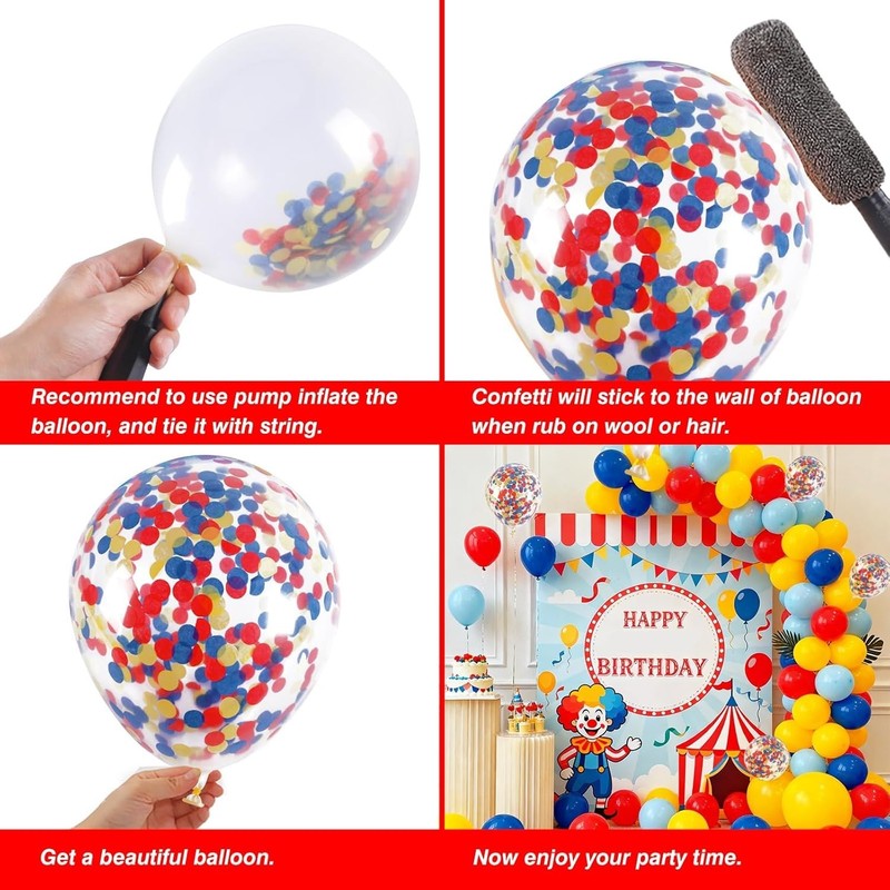 Carnival Circus Theme Party Decorations, Primary Color Balloon Arch Kit, 120p... gallery