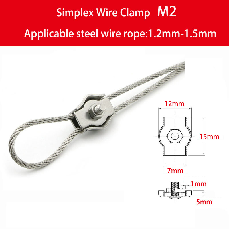 Wire Rope Clamp Thimble Simplex Duplex M2 M3 M4 M5 M6-M10 304 Stainless Steel