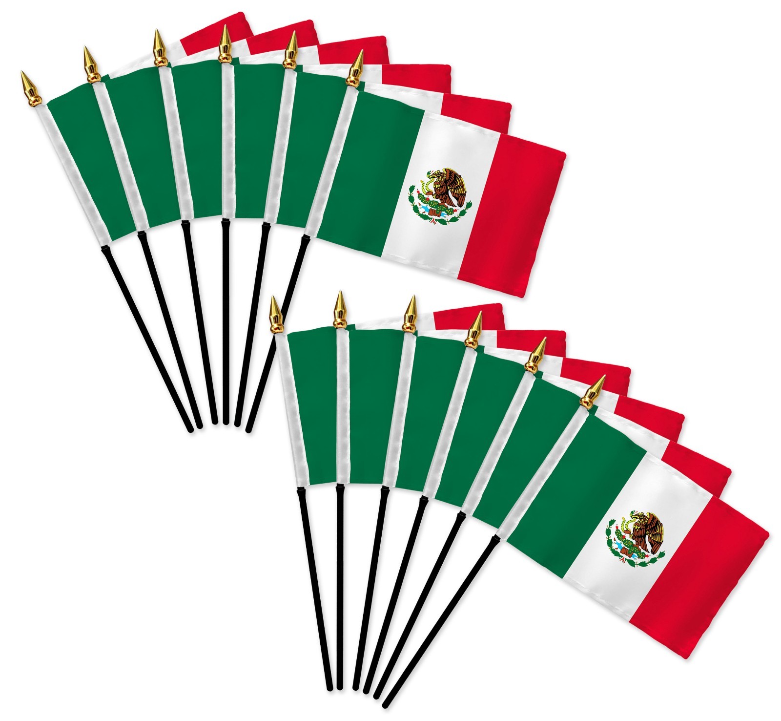 1 Dozen Mexico 4x6in Mini Handheld Country Stick Flags for Parades, Classrooms gallery