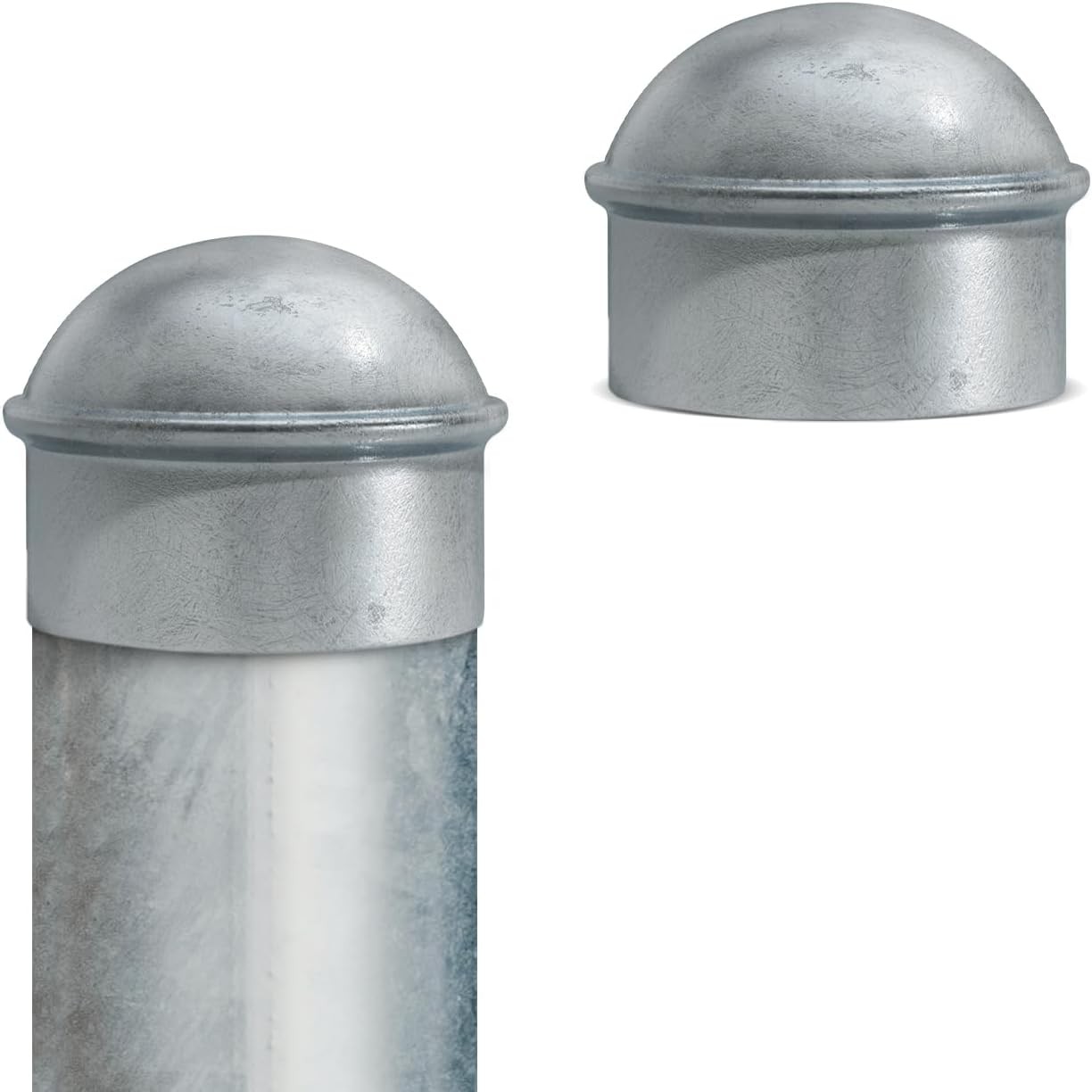 1 3 8 Inch Fence Post Caps Galvanized Steel Chain Link Parts 2PCS gallery