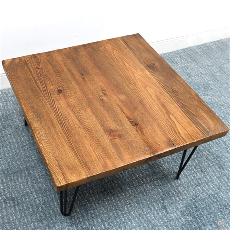 Rustic Square Old Pine Wooden Coffee Table Home Furniture for Living Room Decor gallery