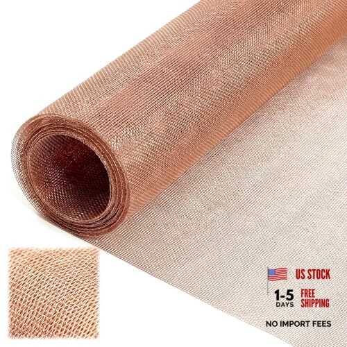 Zonon 90% Pure Copper Mesh Screen 36 Inch x 5 ft, 16x16 Mesh Copper Roll Wire gallery