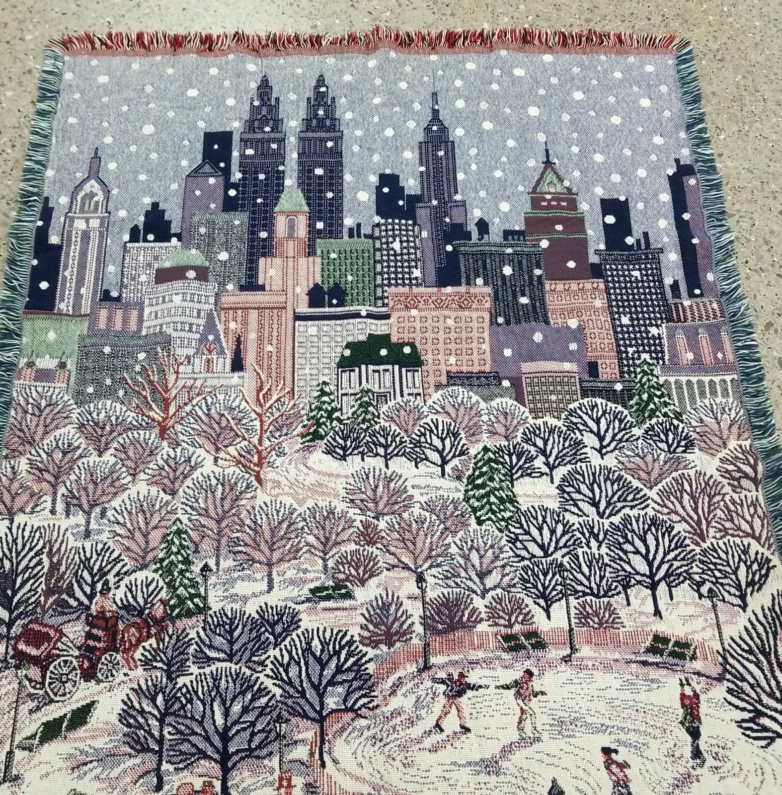 Chathan Tapestry Fringed Throw Blanket New York City Central Park CA4667 46x67" gallery