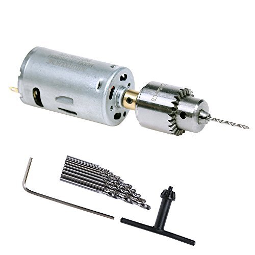 Mini DC 12V Electric Hand Drill Motor PCB & Twist Drills Set , New gallery