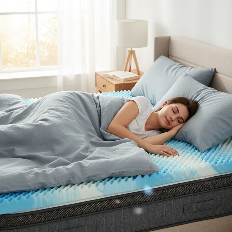 5-Zone Comfort Support Memory Foam Mattress Topper Gel Infused Bed Pad,Twin/Full gallery