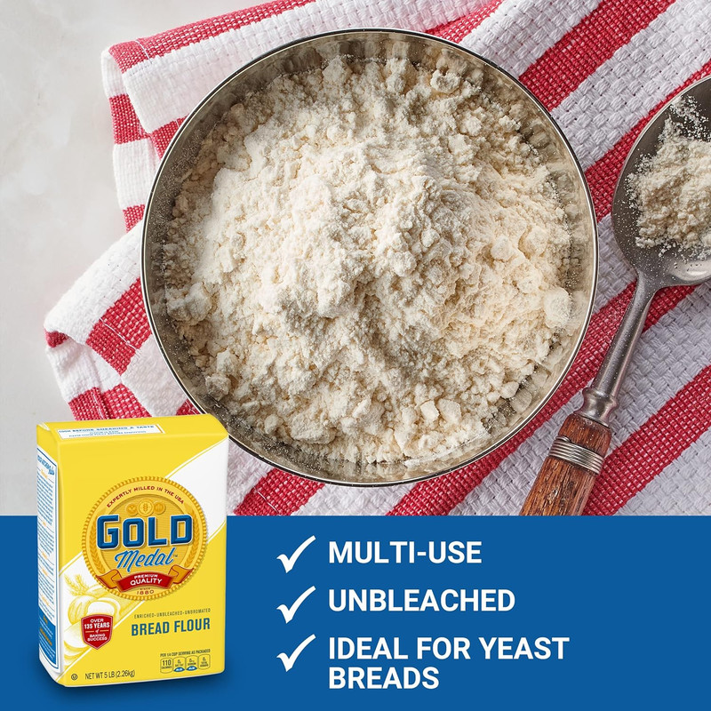 Premium Quality Bread Flour for Baking, 5 Lb gallery