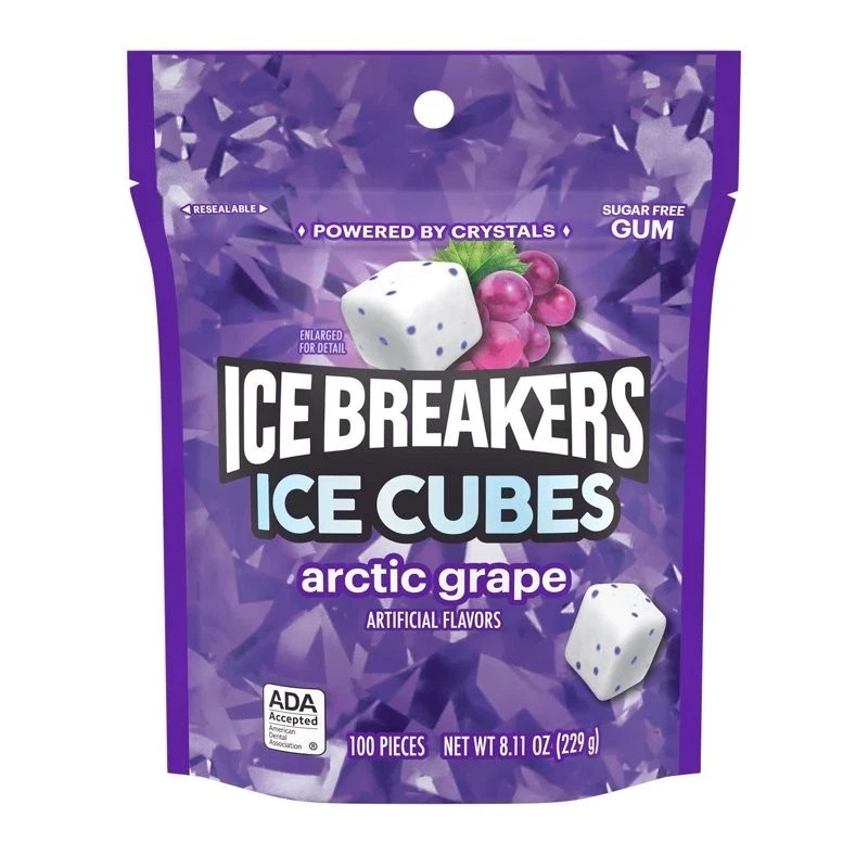 Ice Breakers Ice Cubes Arctic Grape Sugar Free Gum 8.11 oz 100 pcs gallery