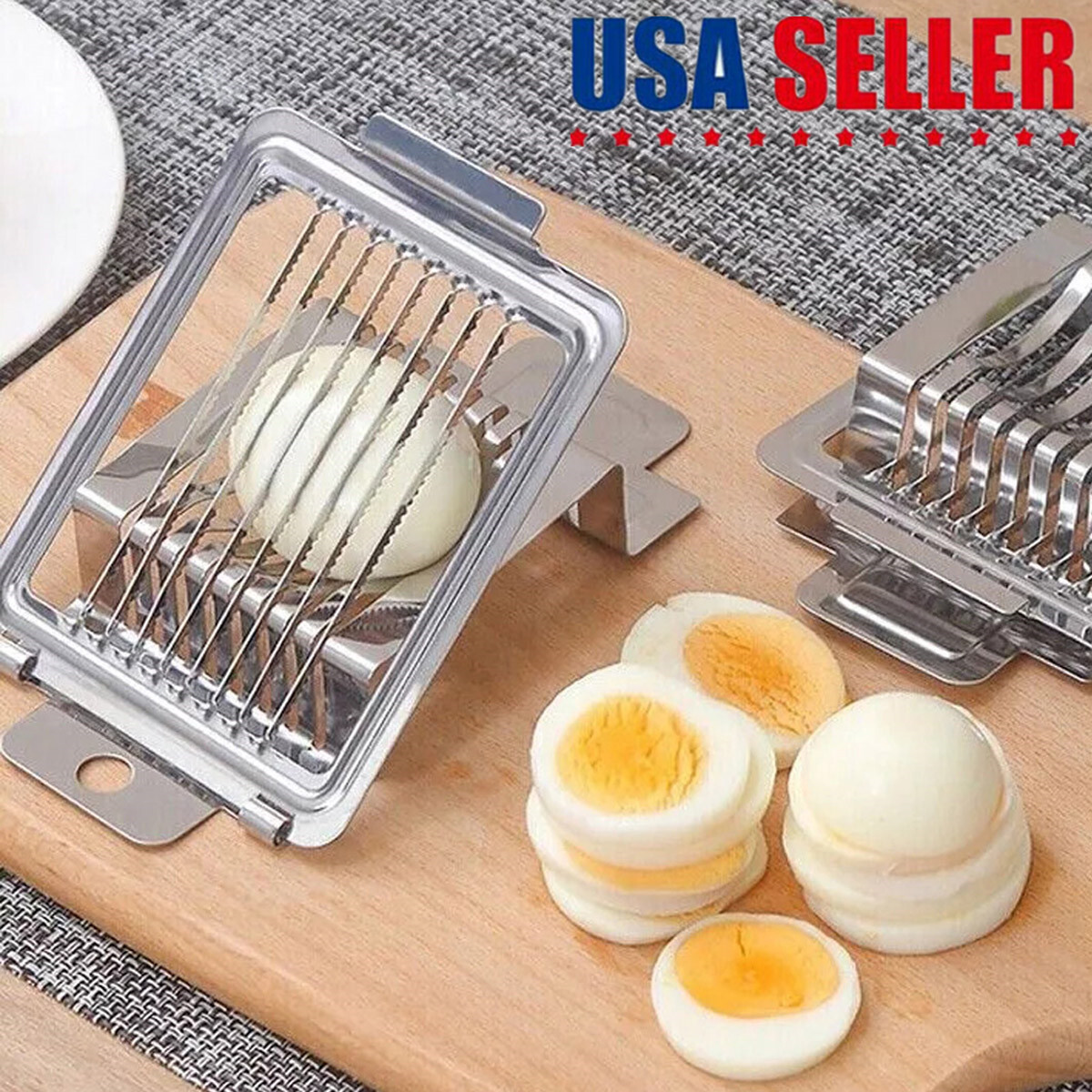 Stainless Steel Boiled Egg Slicer Cutter Mushroom Tomato Ham Kitchen Chopper USA gallery