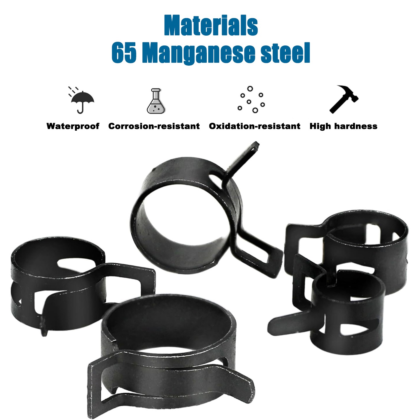 Self Clamping Spring Hose Clips Carbon Steel Clamps Sealing Radiator Heater OEM gallery