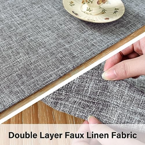 Farmhouse Rustic Faux Linen Table Runner Neutral Table Runners 13x48inch Grey gallery