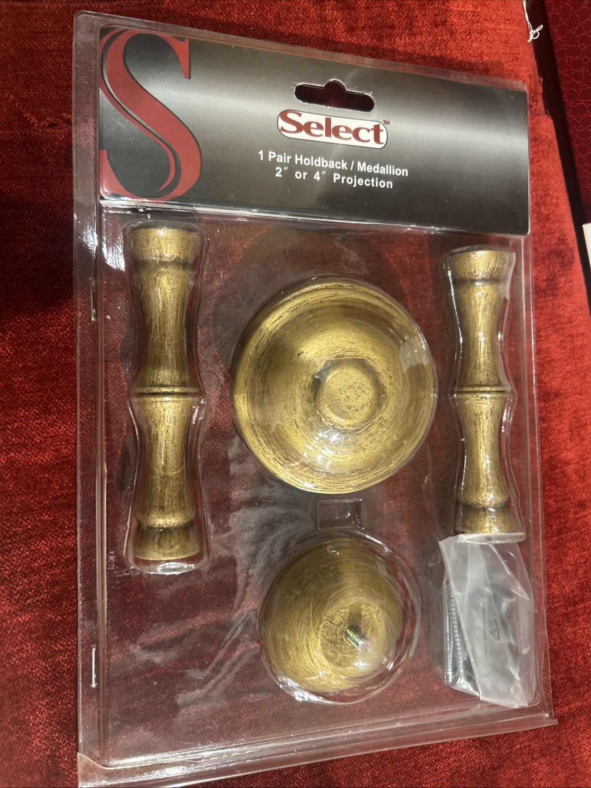 Select One Pair Holdback Medallion Vintage Gold Curtains Drapery gallery